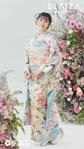 “池田エライザ”の振袖-水色|成人記念の新作振袖ご紹介 EL-729
