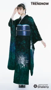 菊池日菜子 ×TRENDNOW(トレンドナウ)の振袖-黒|ハタチ記念の新作振袖ご紹介 TN-266