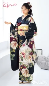 “代田萌花ちゃん”着用の振袖-紺|成人記念の新作振袖ご紹介 CF-606