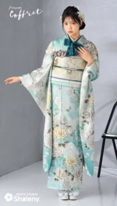 “代田萌花ちゃん”着用の振袖-水色|成人記念の新作振袖ご紹介 CF-608