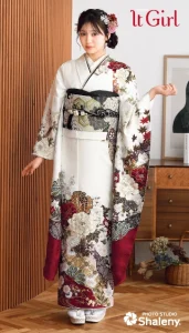 “代田萌花ちゃん”着用の振袖-白|成人記念の新作振袖ご紹介 IT-2610