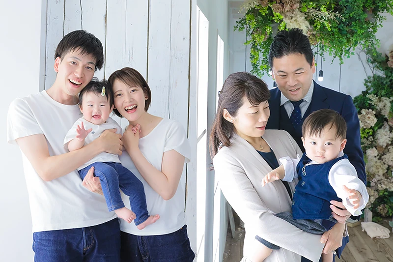 様々な撮影スタイル｜年2.2万人が利用する大人気写真館の“家族写真撮影”｜シャレニー