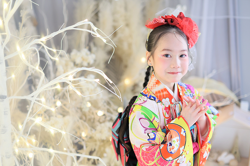 シャレニーで衣裳選択、髪型、メイクをして七五三撮影行った7歳の女の子｜写真撮影をした親子の感想1